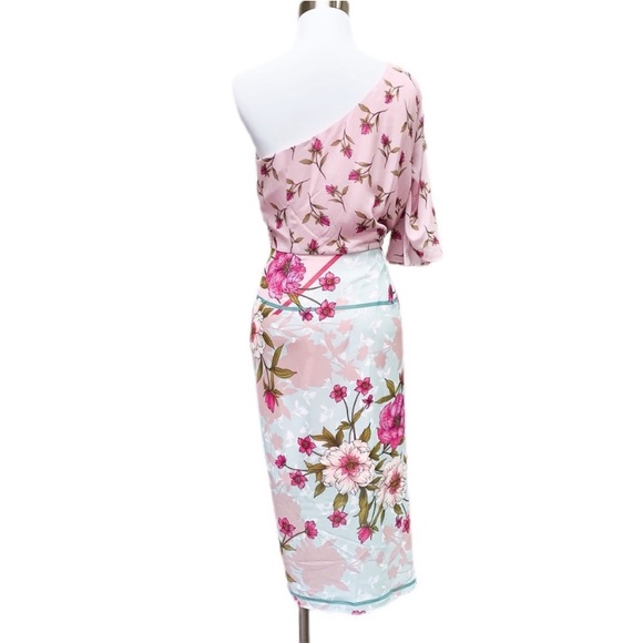 Belle Badgley Mischka Opal Floral One Shoulder Dress - Picture 13 of 14